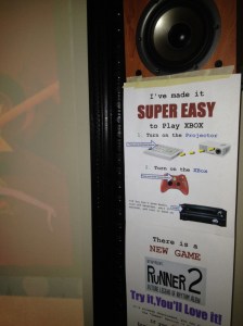 A family member leaves a job aid easily followed to use technology while the "savvy" person is away